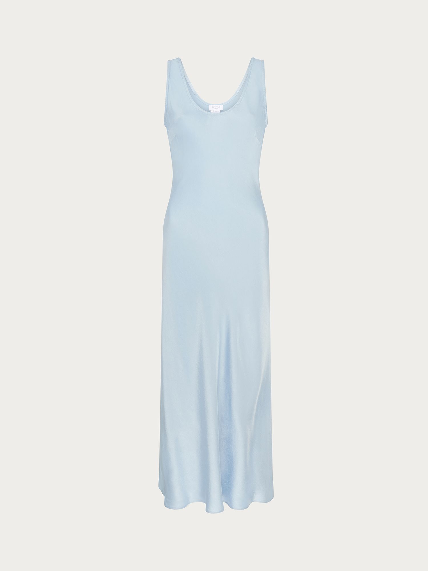 GHOST Palm Bias Cut Satin Slip Dress endource