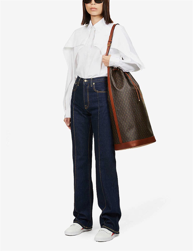 Saint Laurent Le Monogramme Drawstring-tie Leather Bucket Bag In