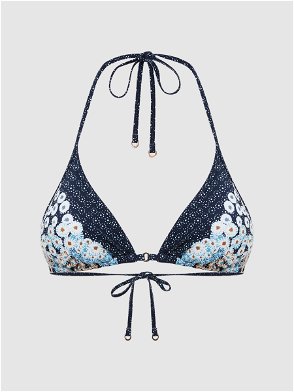 Blue Olmo floral-print bikini top, Agua by Agua Bendita