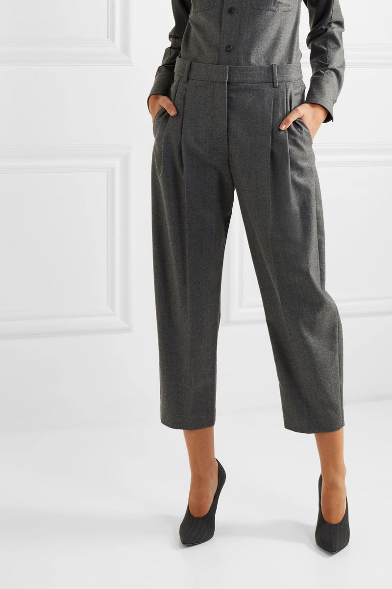 Cropped pleated wool pants in blue - Stella Mc Cartney