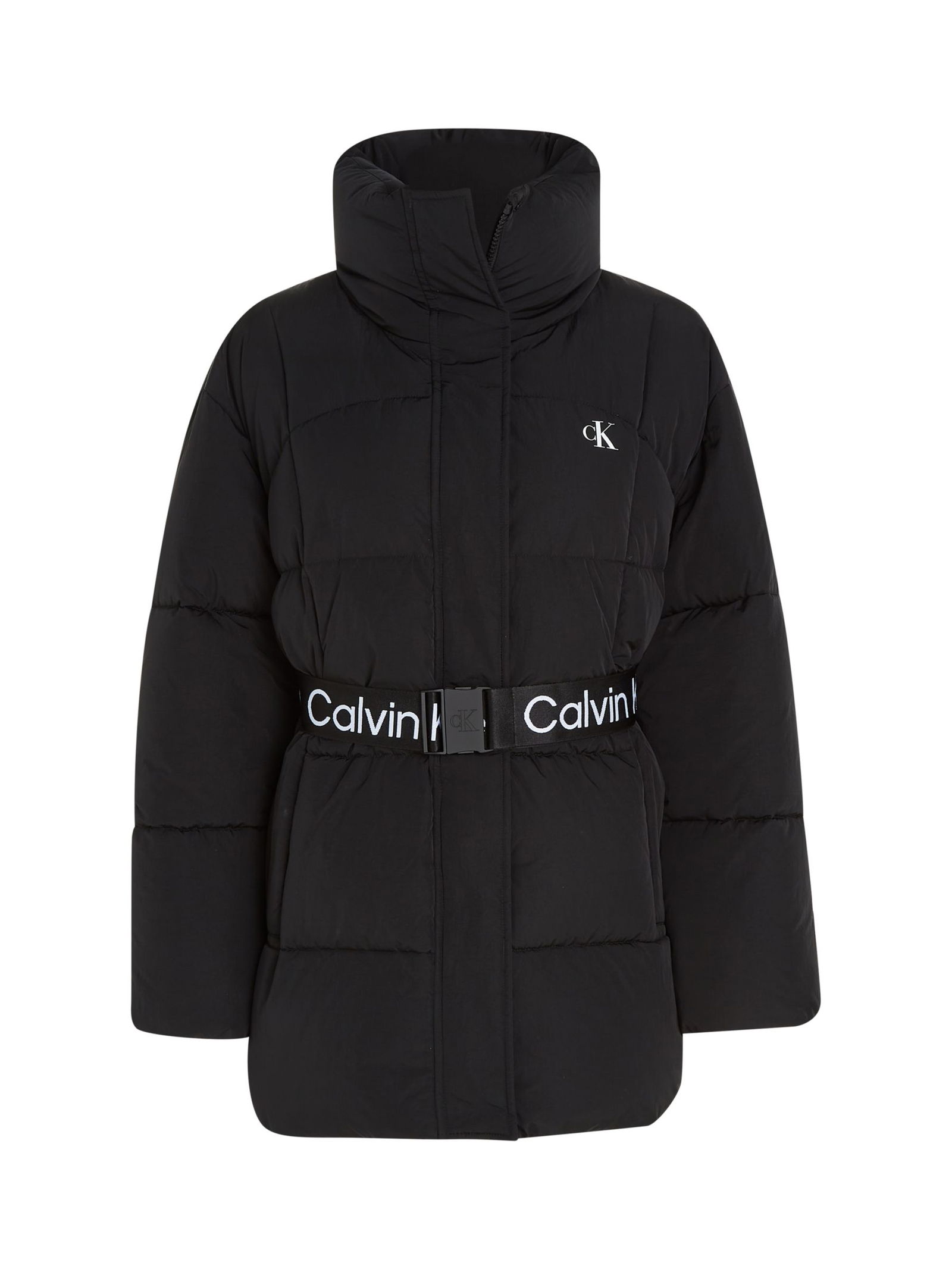 Black Calvin Klein Jeans Womens Oversized Logo Puffer Jacket
