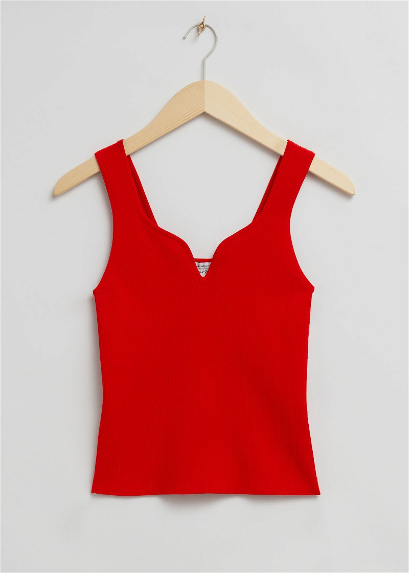  OTHER STORIES Sweetheart-Neck Tank Top in Bright Red