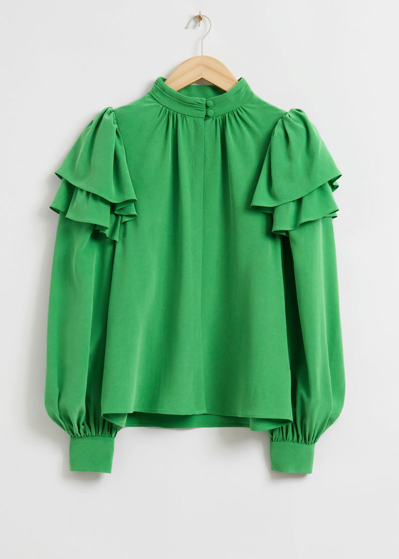 Silk Ruffle Blouse - The full D.N.A collection - YARDEN MITRANI