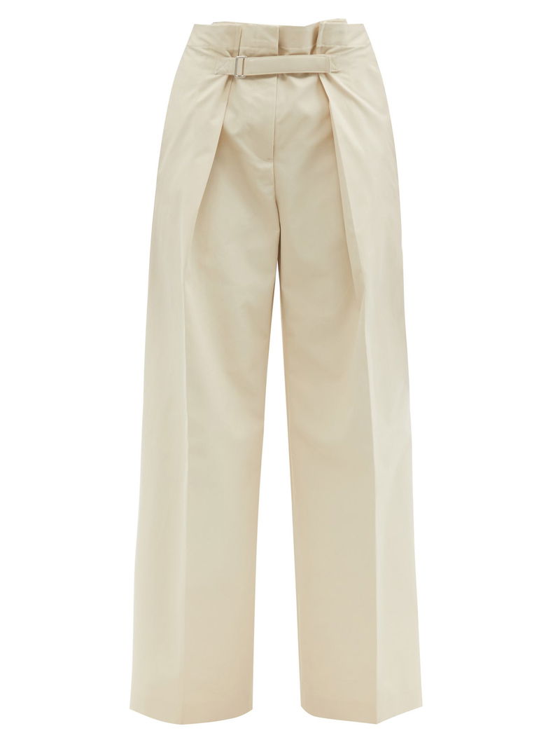 Jil Sander // Beige Cropped Belted Trouser – VSP Consignment