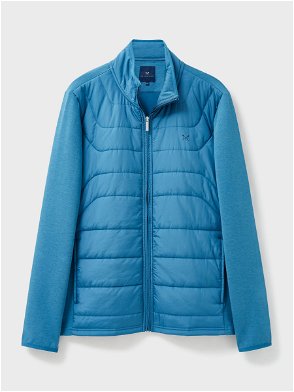 Reiss Airforce Blue Amos Junior Hybrid Zip-Through Quilted jacket