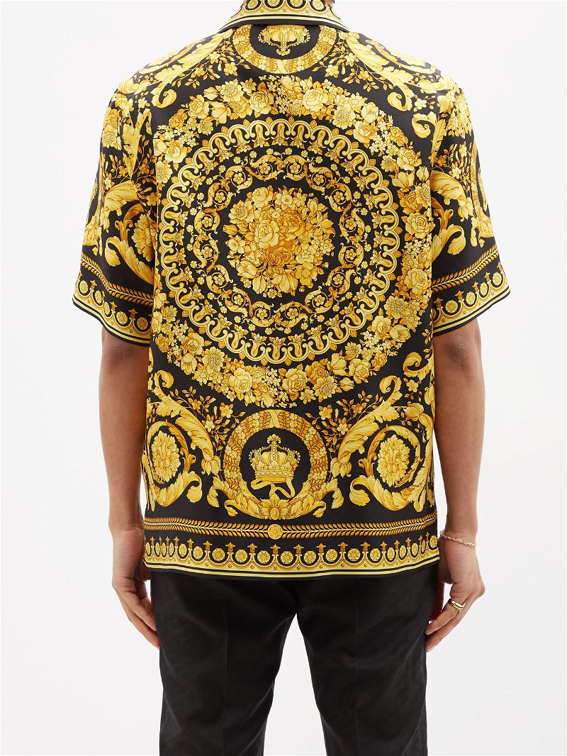Baroque-Print Silk-Twill Shirt