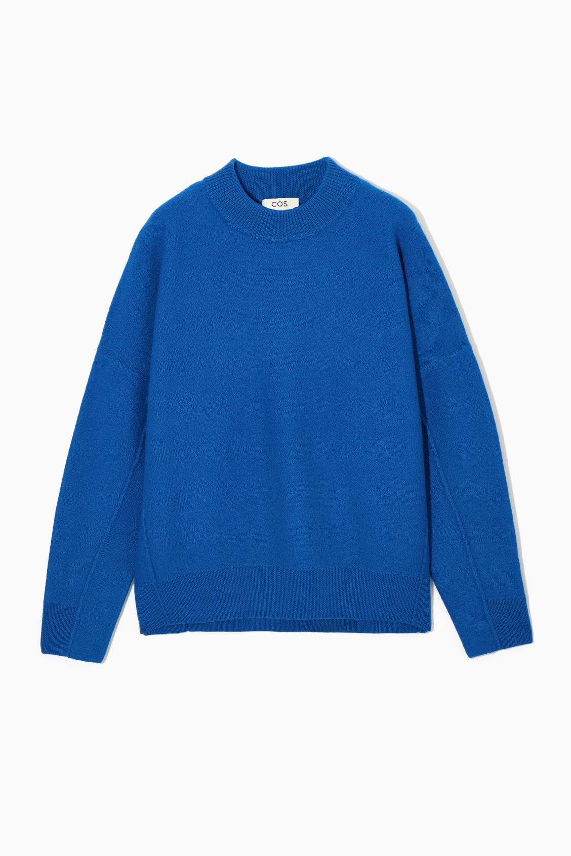 COS Dropped-Shoulder Boiled-Wool Jumper in DARK BLUE | Endource