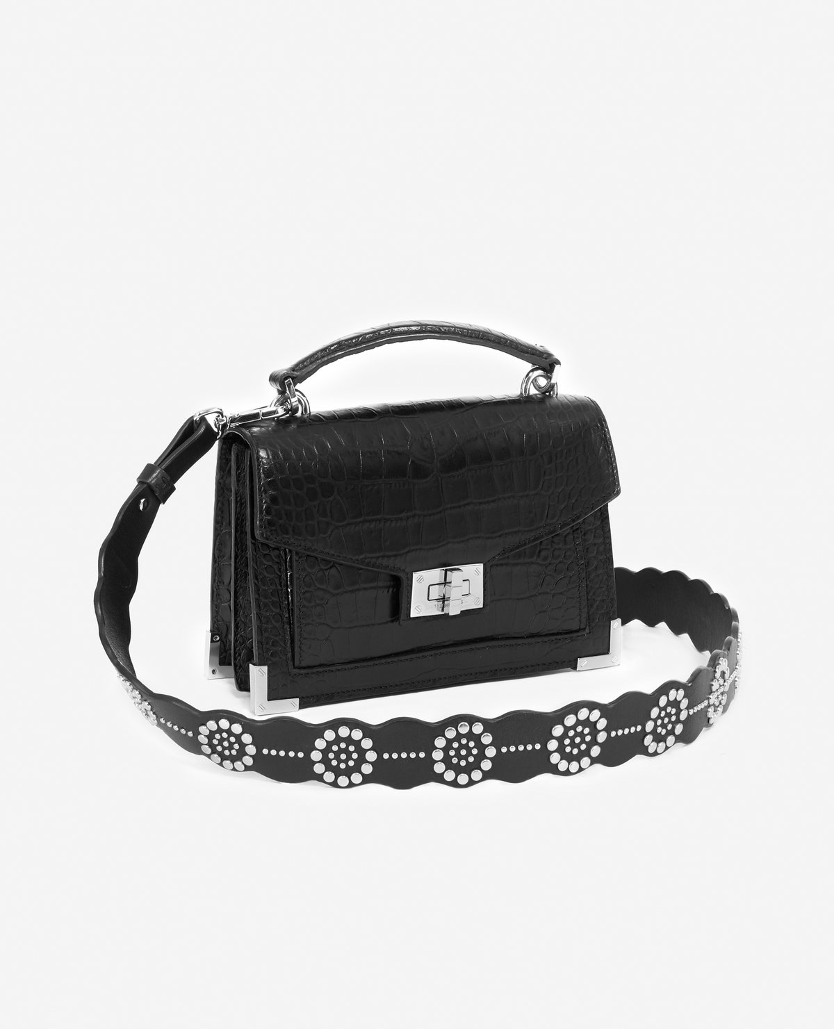THE KOOPLES Leather Strap With Silver Flower Details | endource