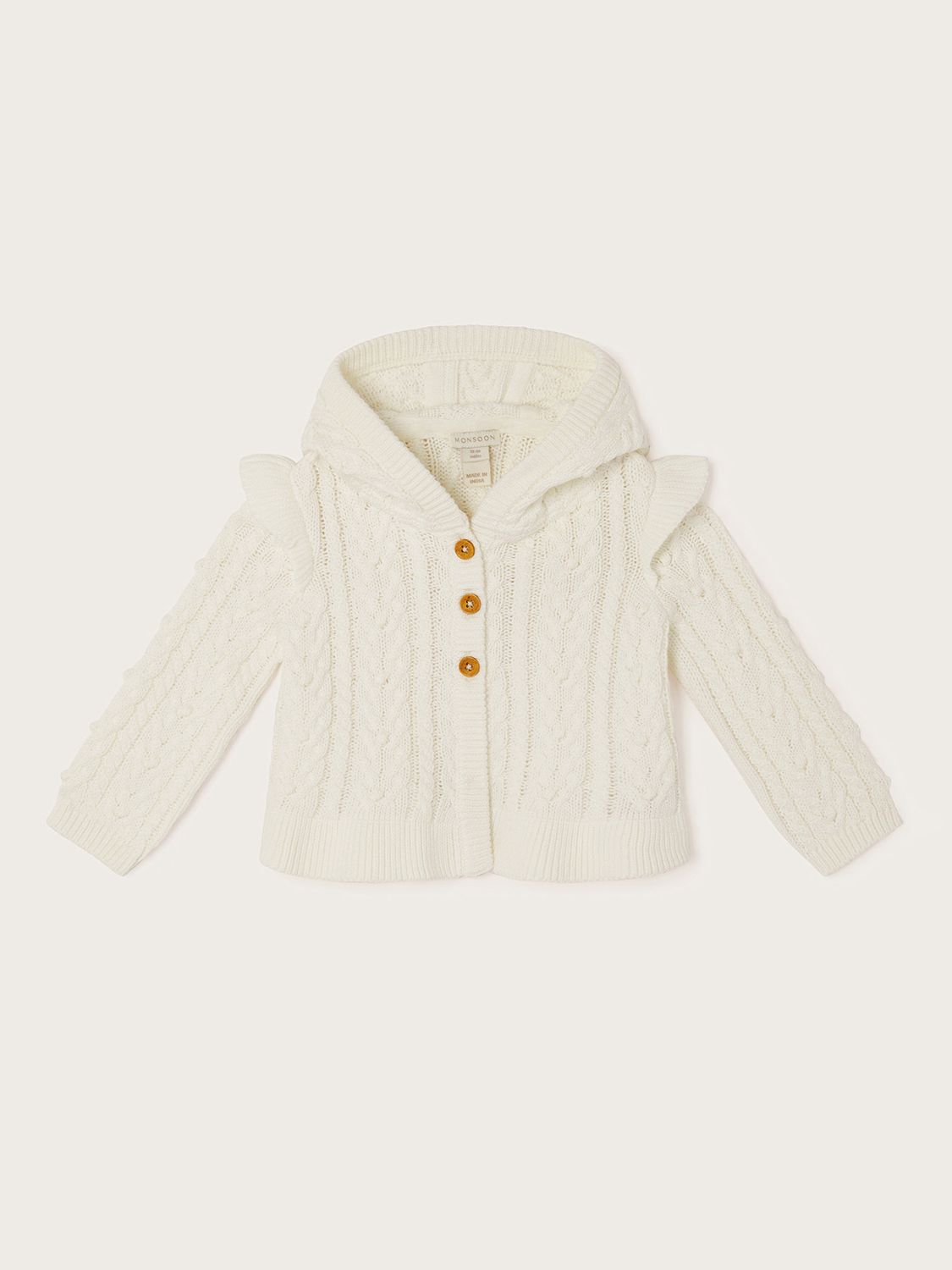 Monsoon Baby Cable Knit Hooded Cardigan endource