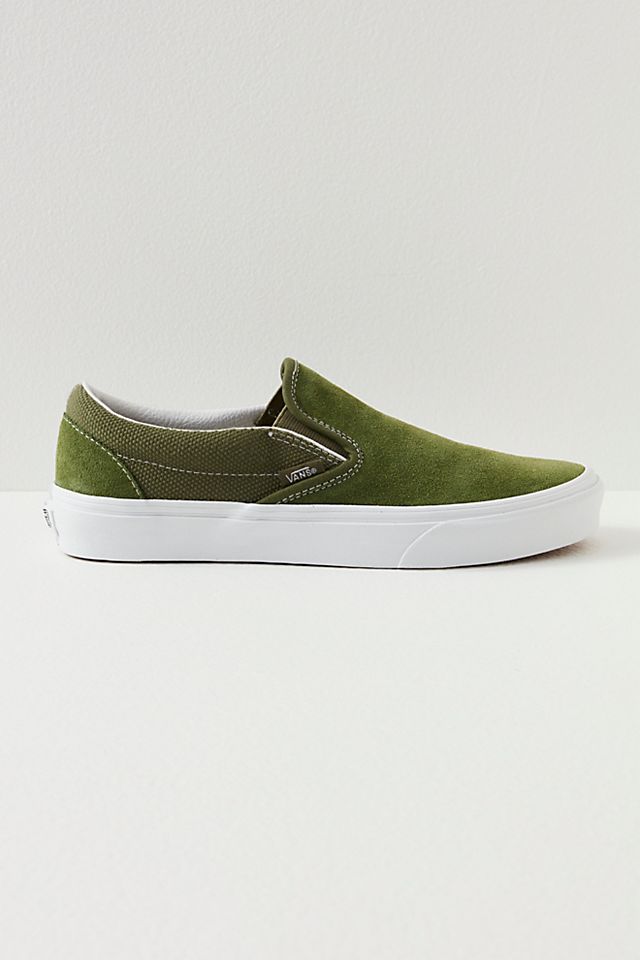 olive green slip on shoes