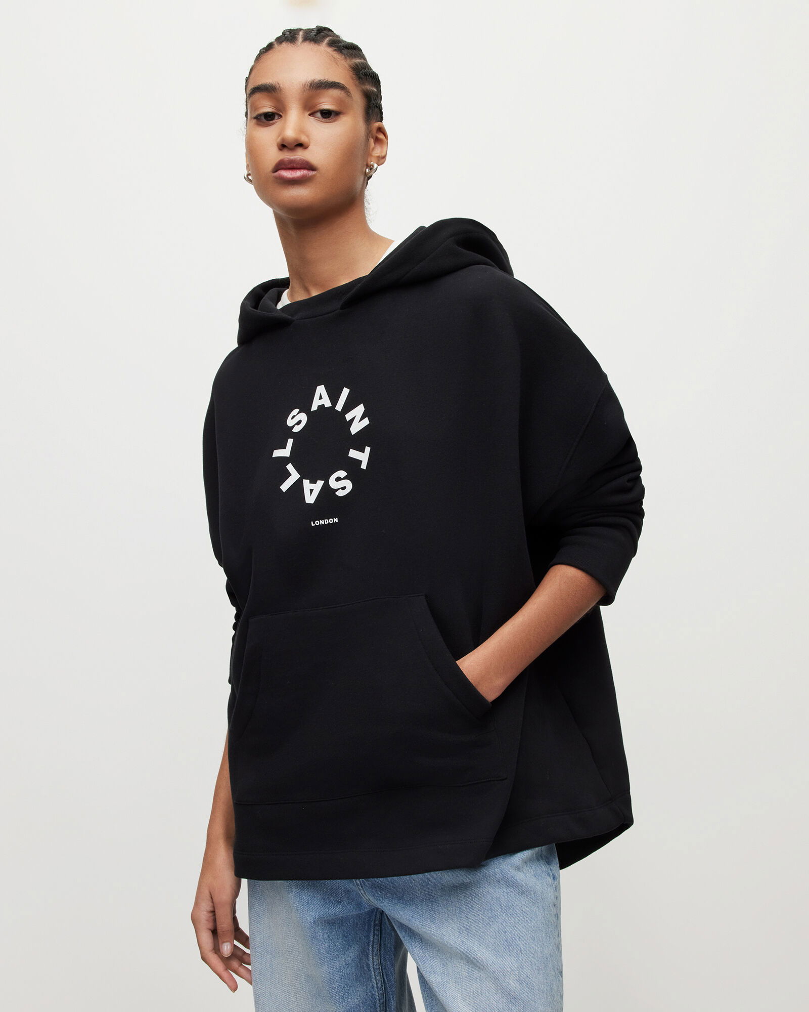 ALLSAINTS Etienne Tierra Hoodie in Black | Endource