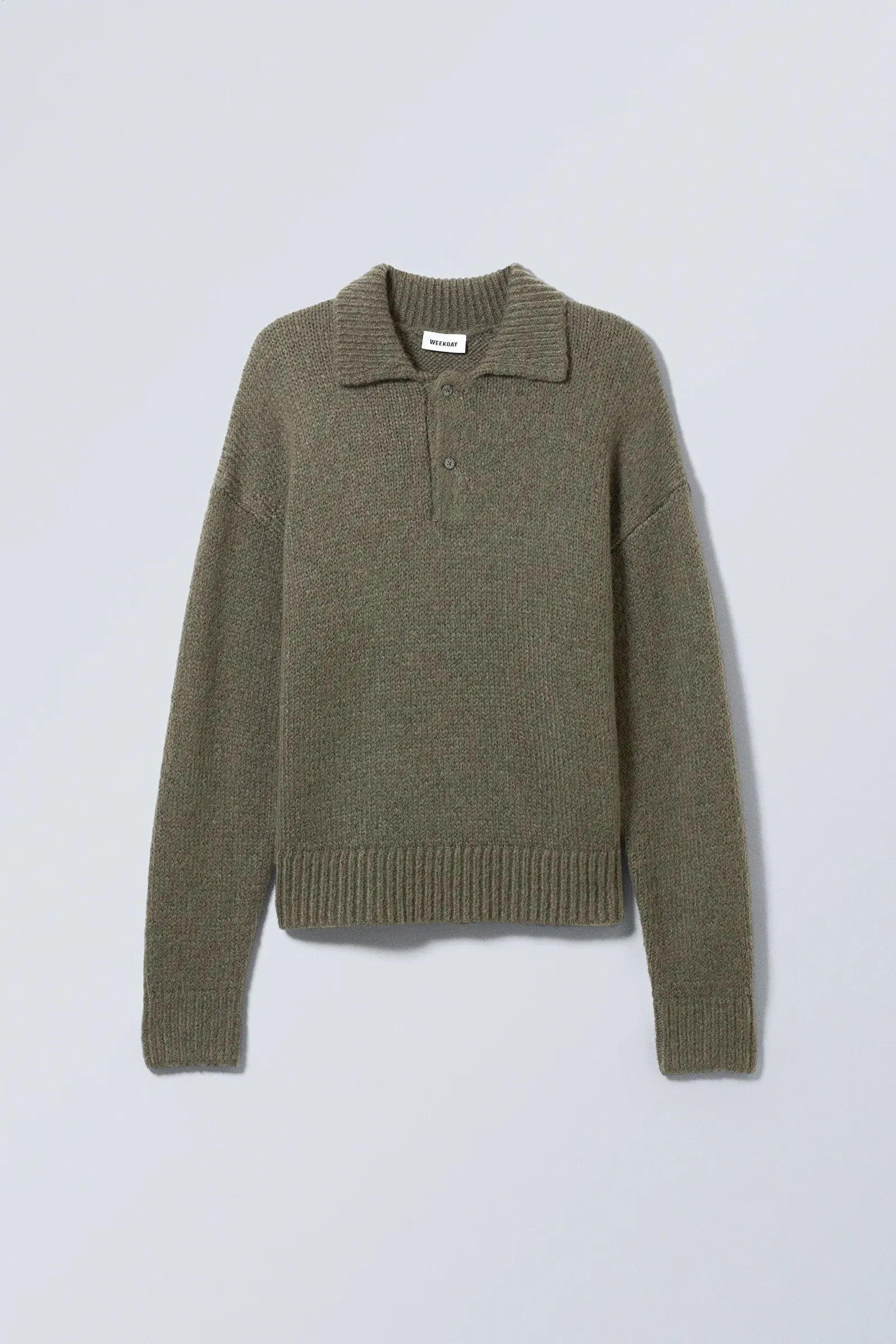 WEEKDAY Bobby Wool Blend Relaxed Polo Sweater endource