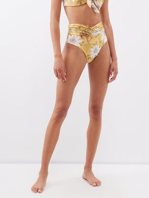 ZIMMERMANN Paisley-print high-rise bikini briefs