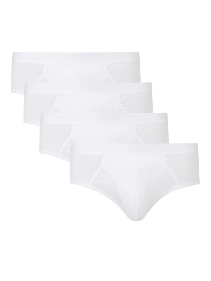 JOHN LEWIS Organic Cotton Keyhole Briefs, Pack of 4 in White