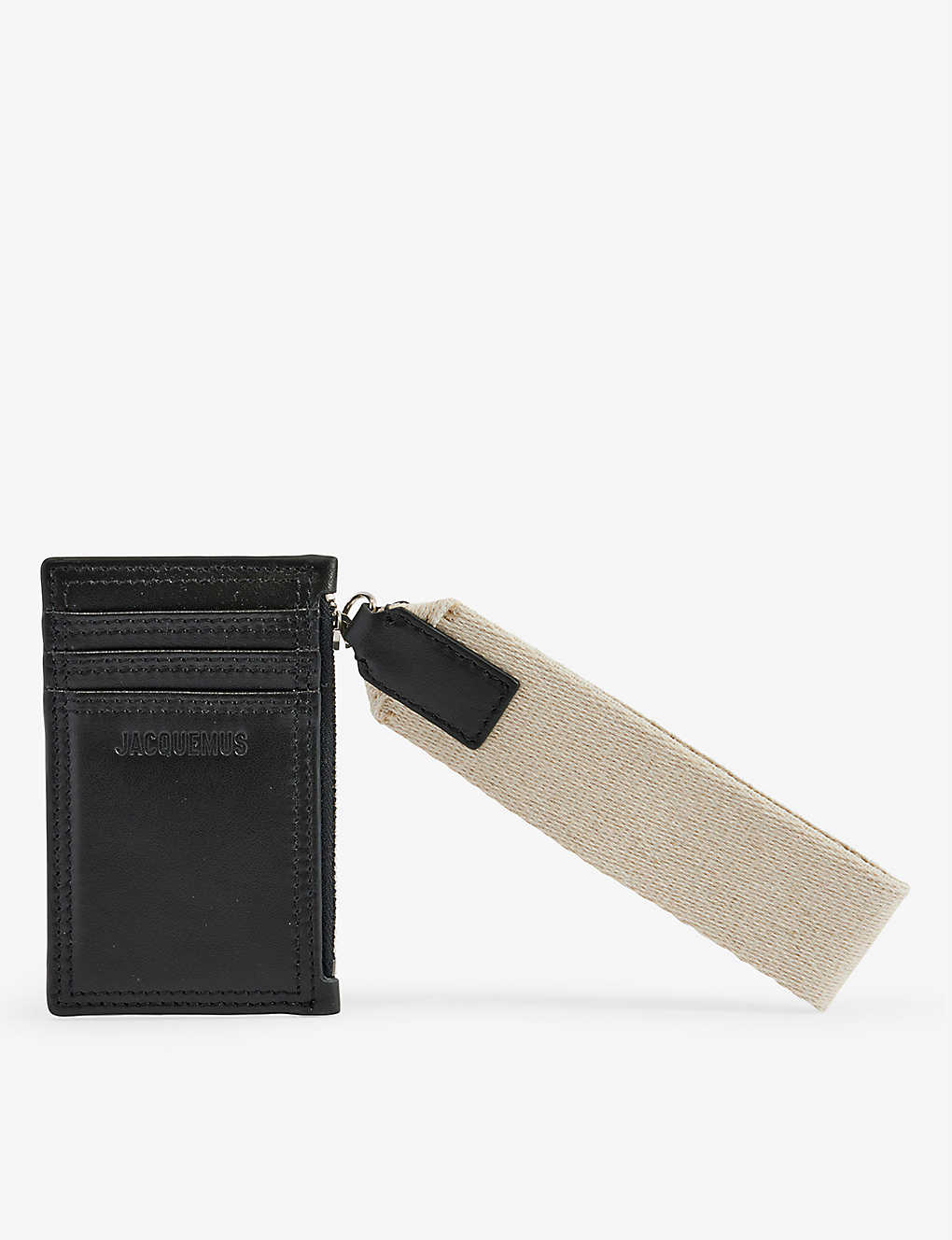 Le Porte Nastrinu Leather Cardholder in Black - Jacquemus