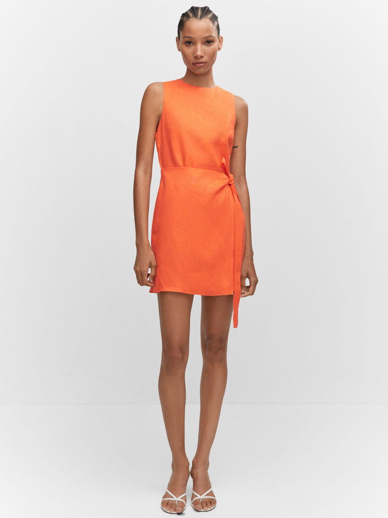 MANGO Gum Mini Linen Dress | endource