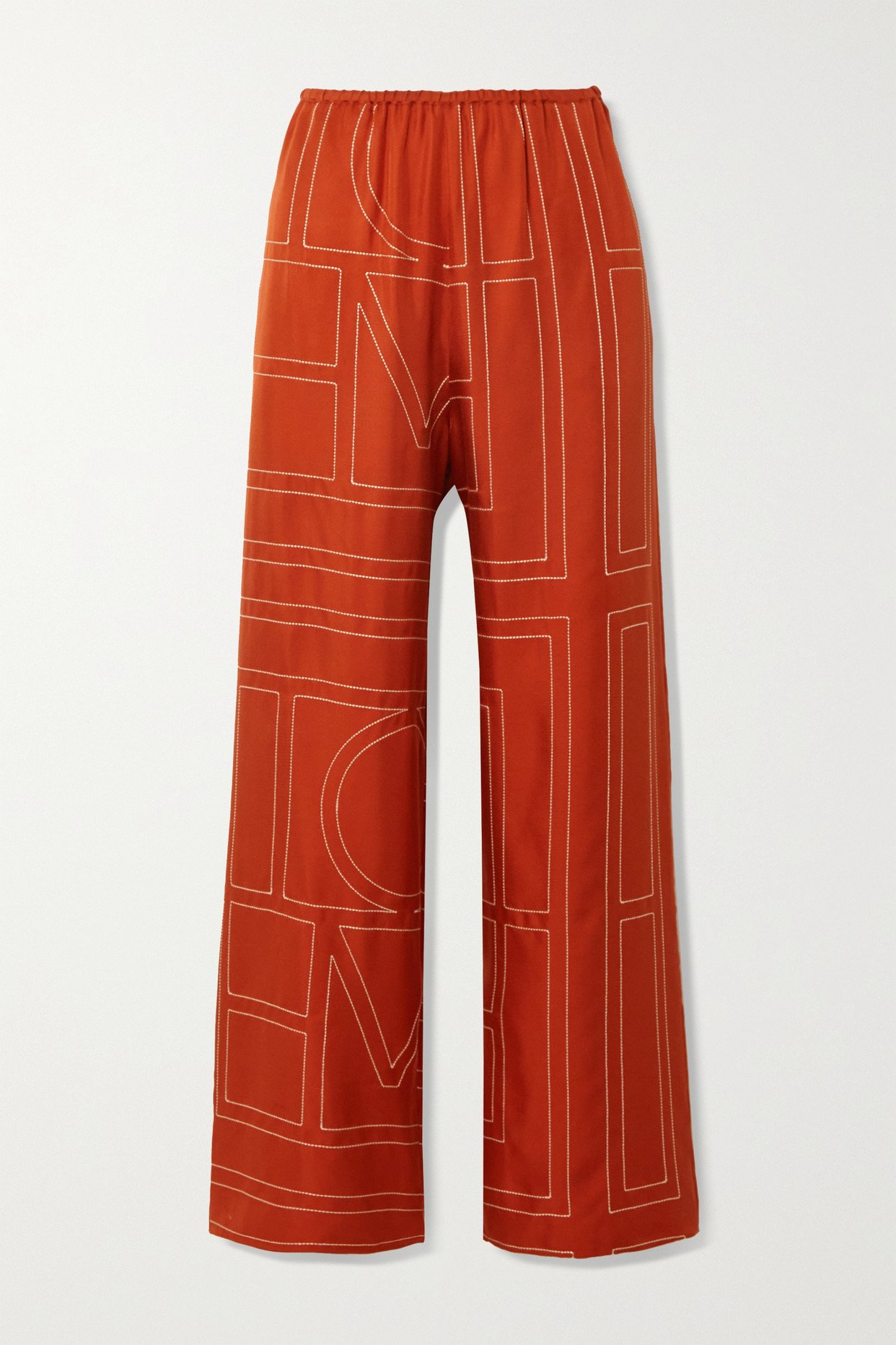 Ginger floral-print silk wide-leg pants
