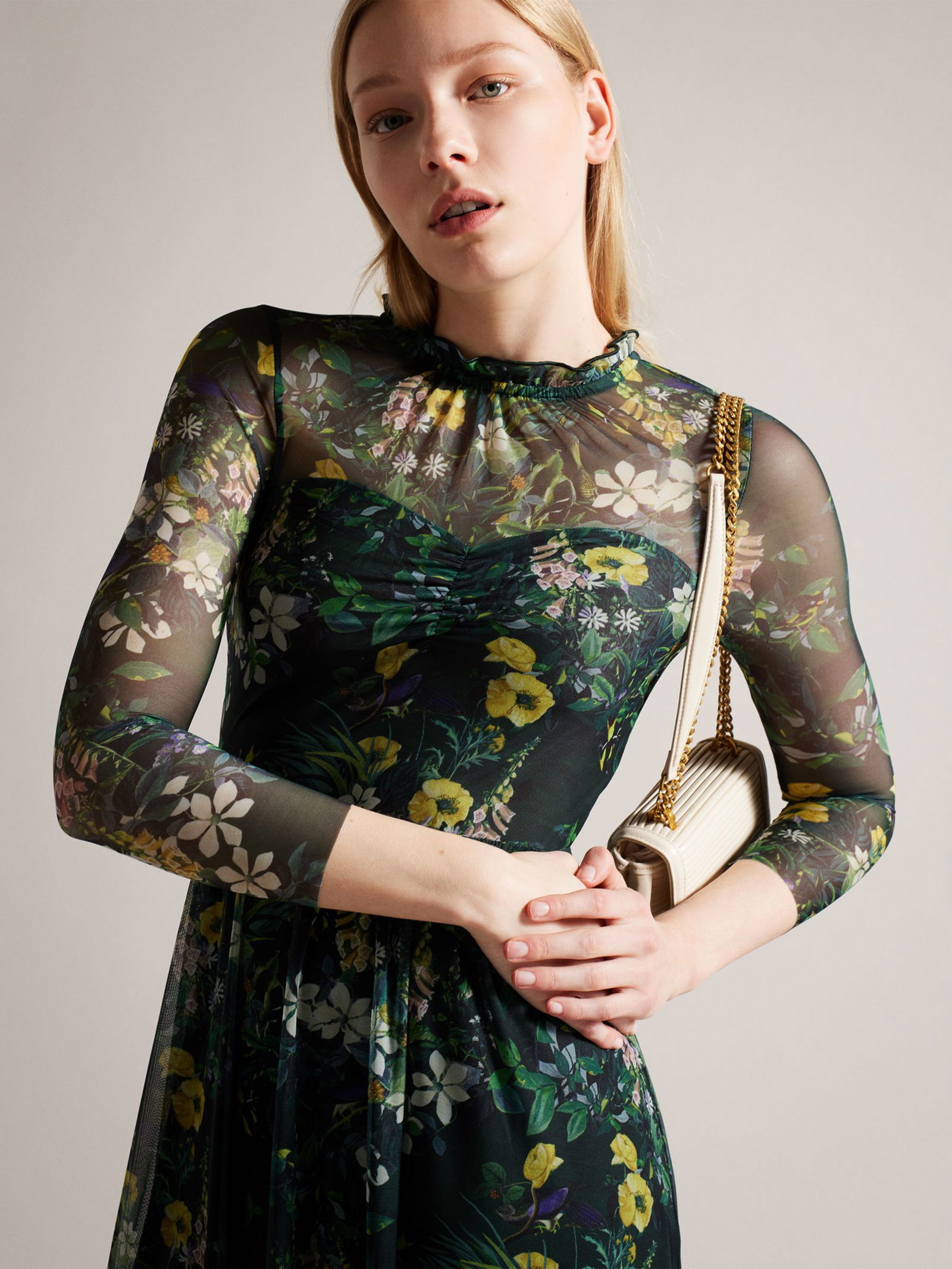 ted baker pearl floral long sleeve dress Ted Baker London Womens Pearl Floral Long Sleeve Mini Dress Size 4 US 12 $295