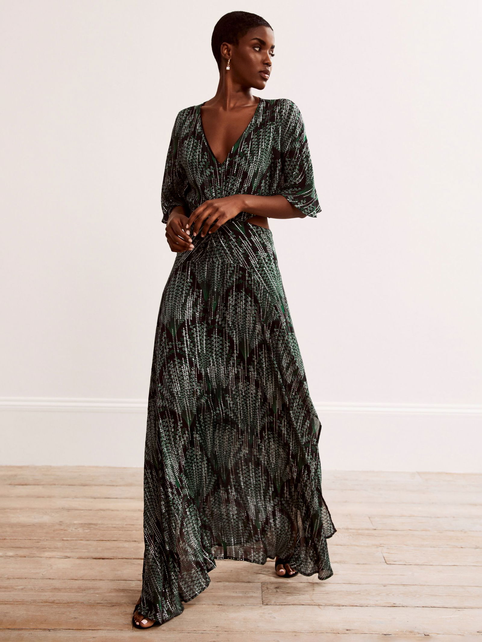 MINT VELVET Cut Out Handkerchief Hem Maxi Dress | endource