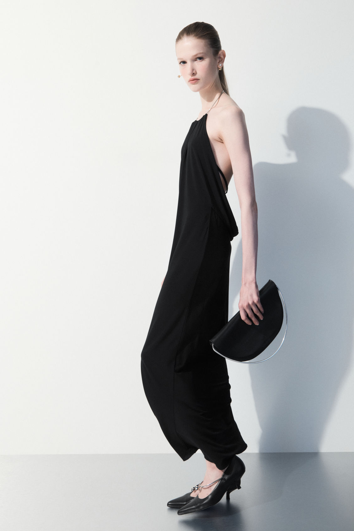 strapless open back dress Jadie Open Back Maxi Dress in Black