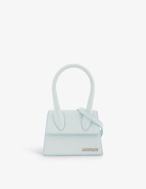 Jacquemus Le Chiquito Long Suede Top Handle Bag in Gray