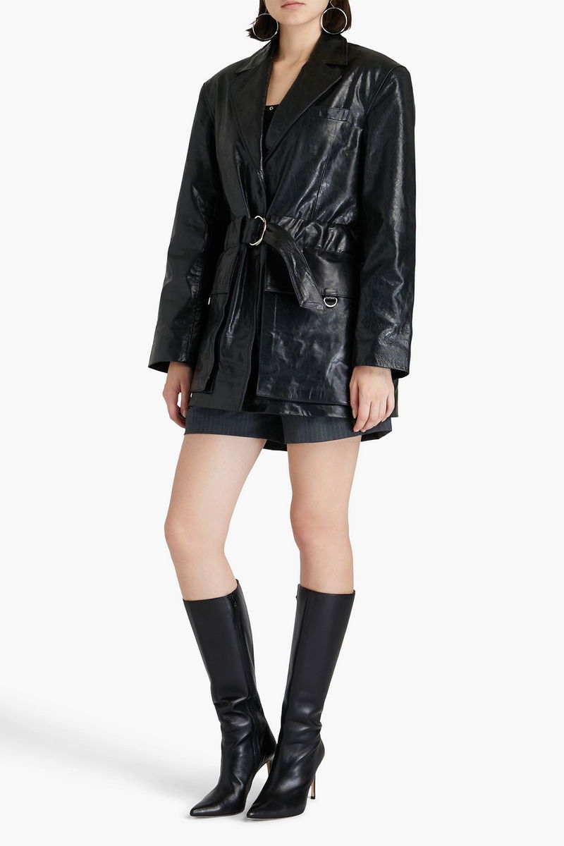 REMAIN BIRGER CHRISTENSEN Belted Leather Jacket | endource