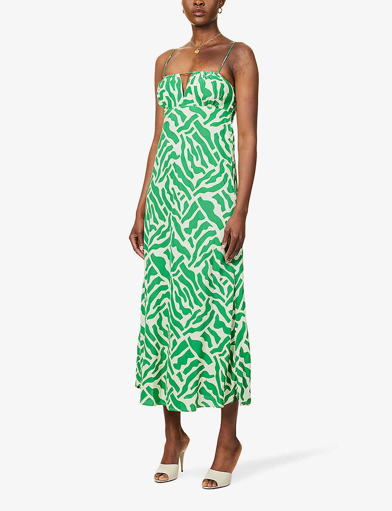 San Paolo Abstract-Print Rayon Midi Dress