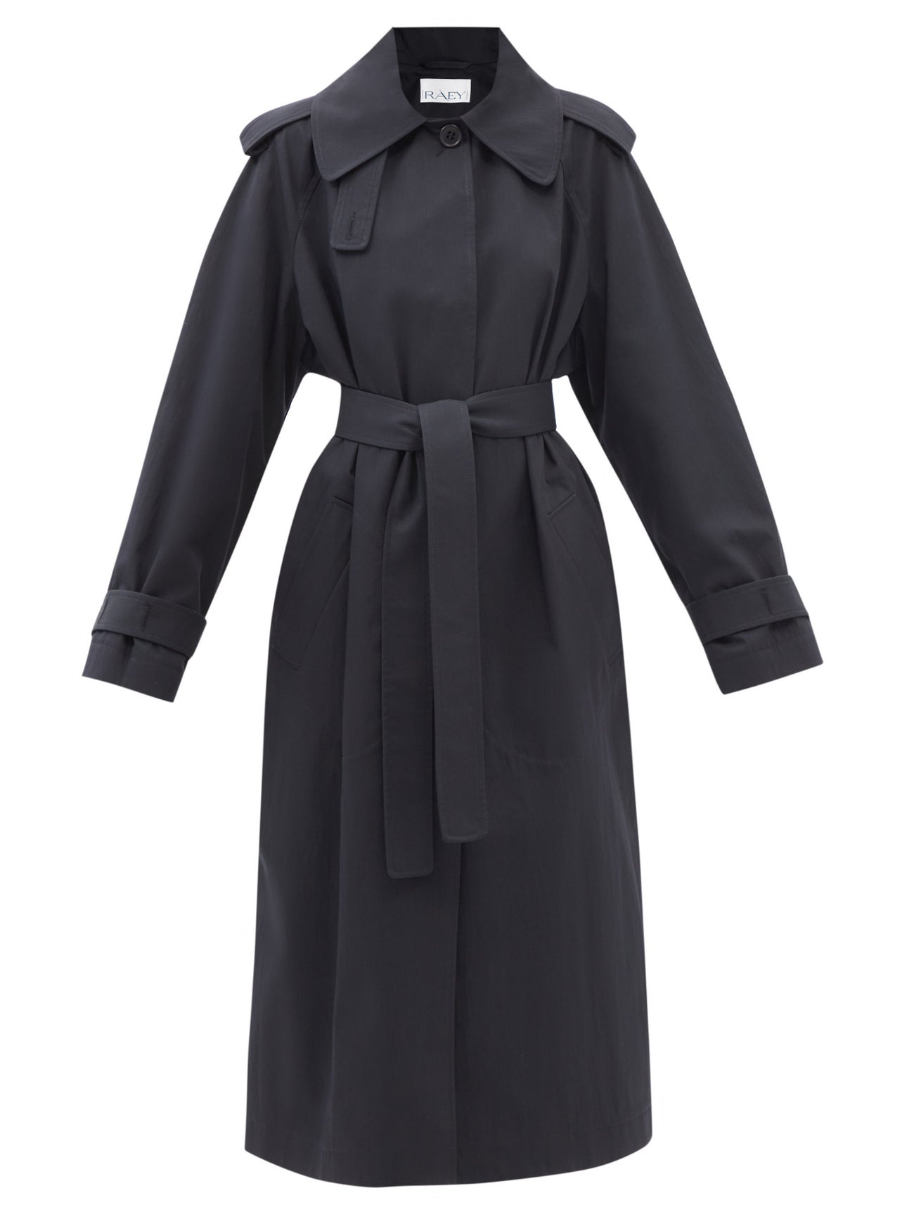 RAEY Wide Raglan-Sleeved Belted Trench Coat endource