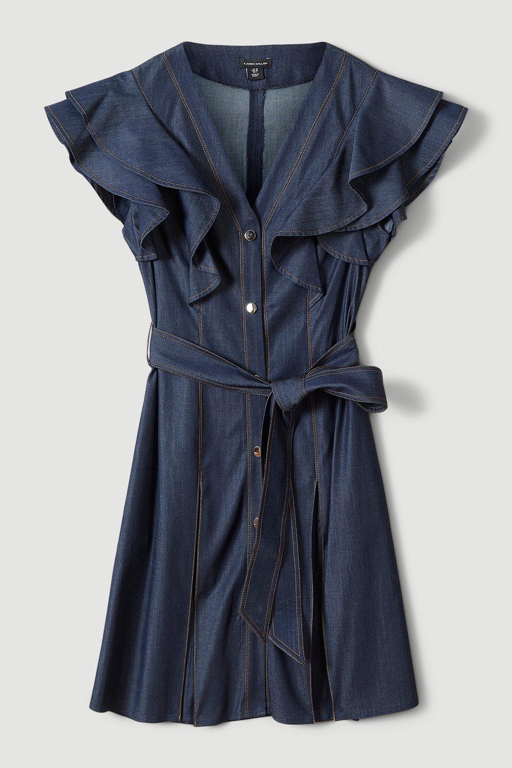 Mothercare Denim Shirt Dress with Frill