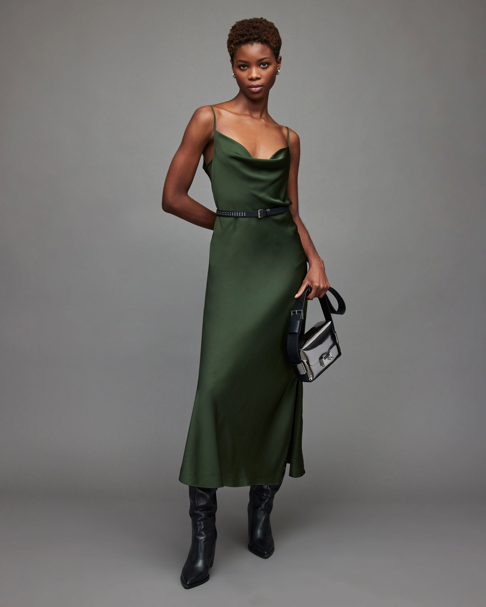 all saints hadley dress green 40% off ALLSAINTS runwaylook24