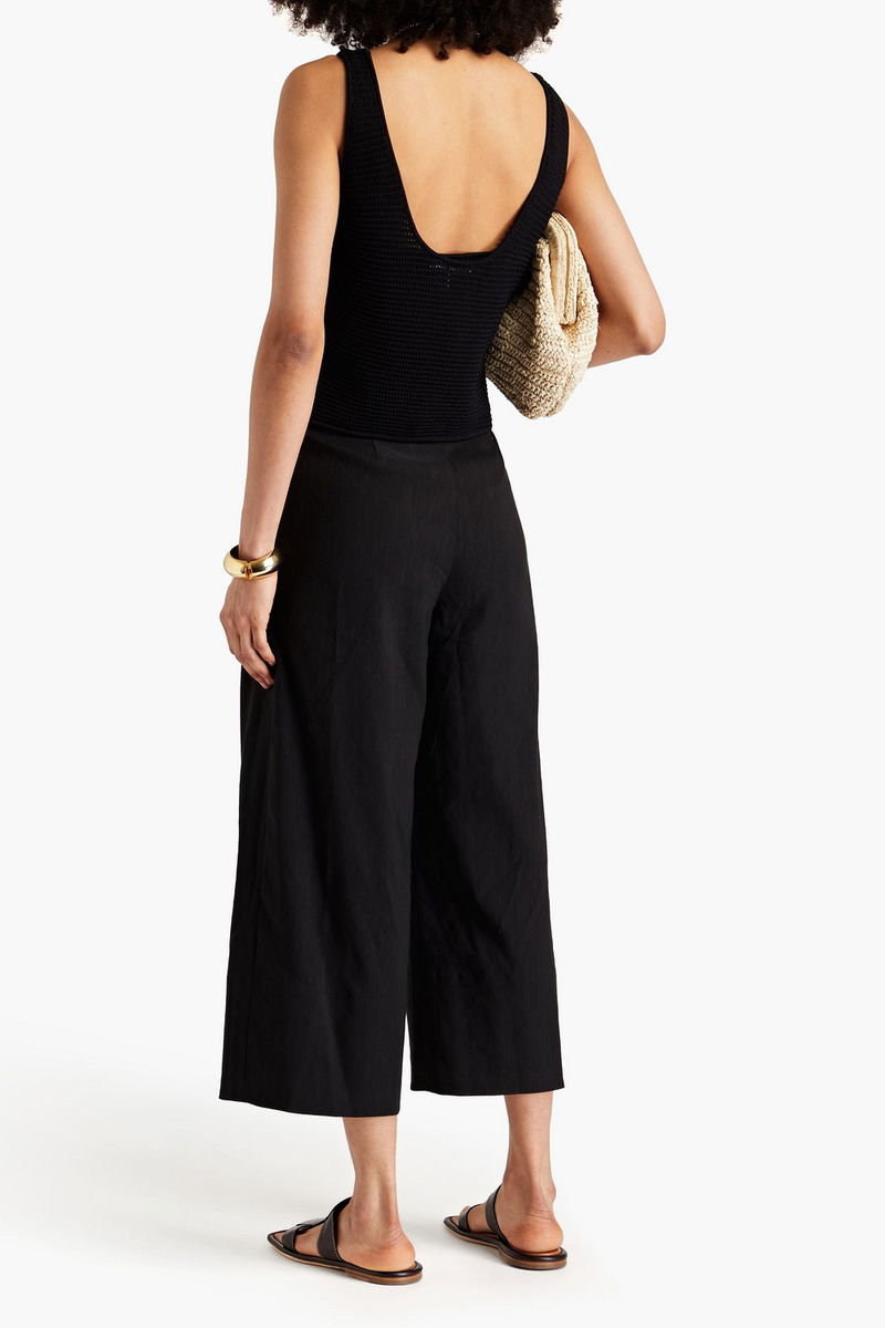 Vince Wide Leg Linen Blend Cropped Pants