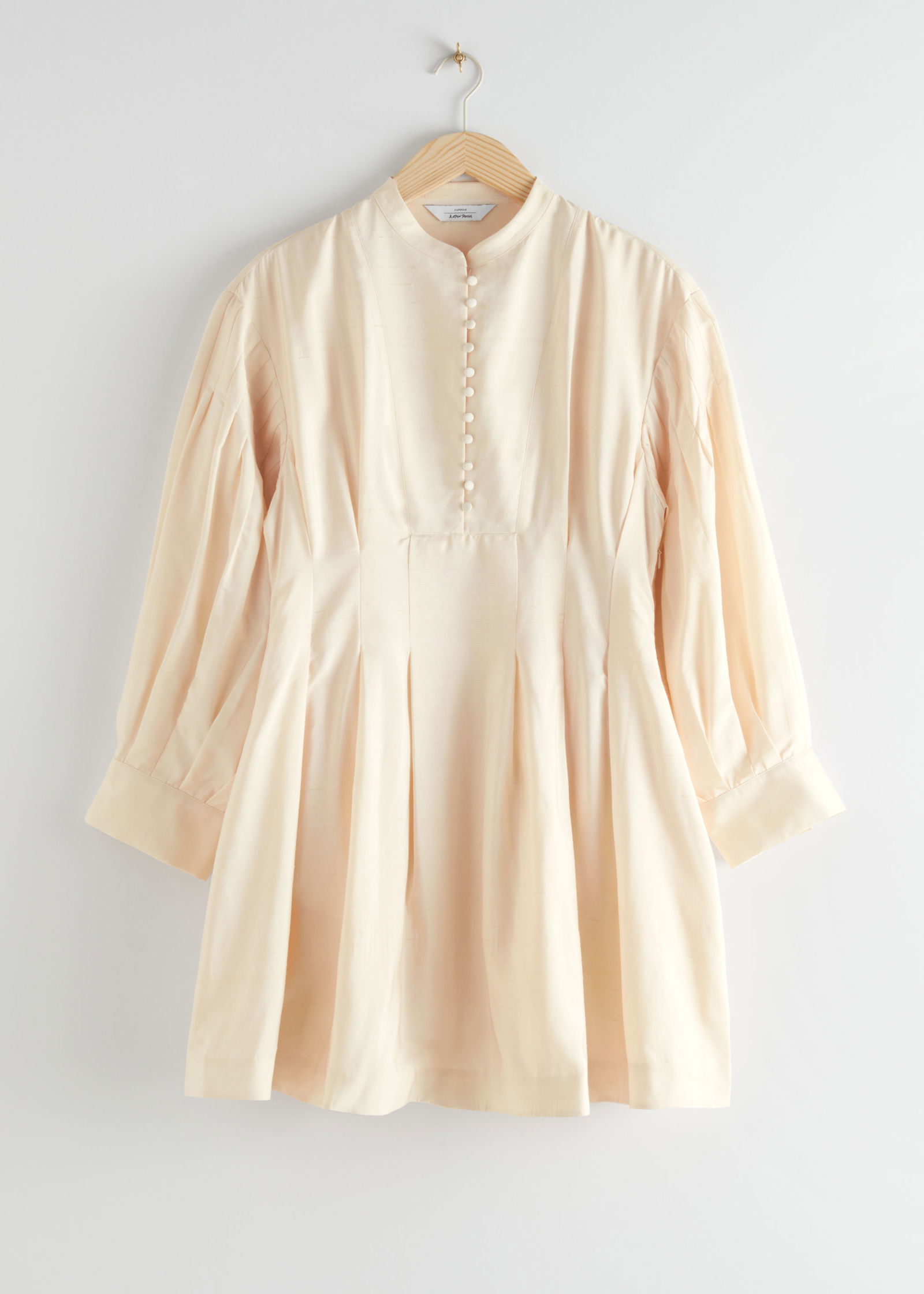 & OTHER STORIES Voluminous Silk Mini Dress in White | Endource