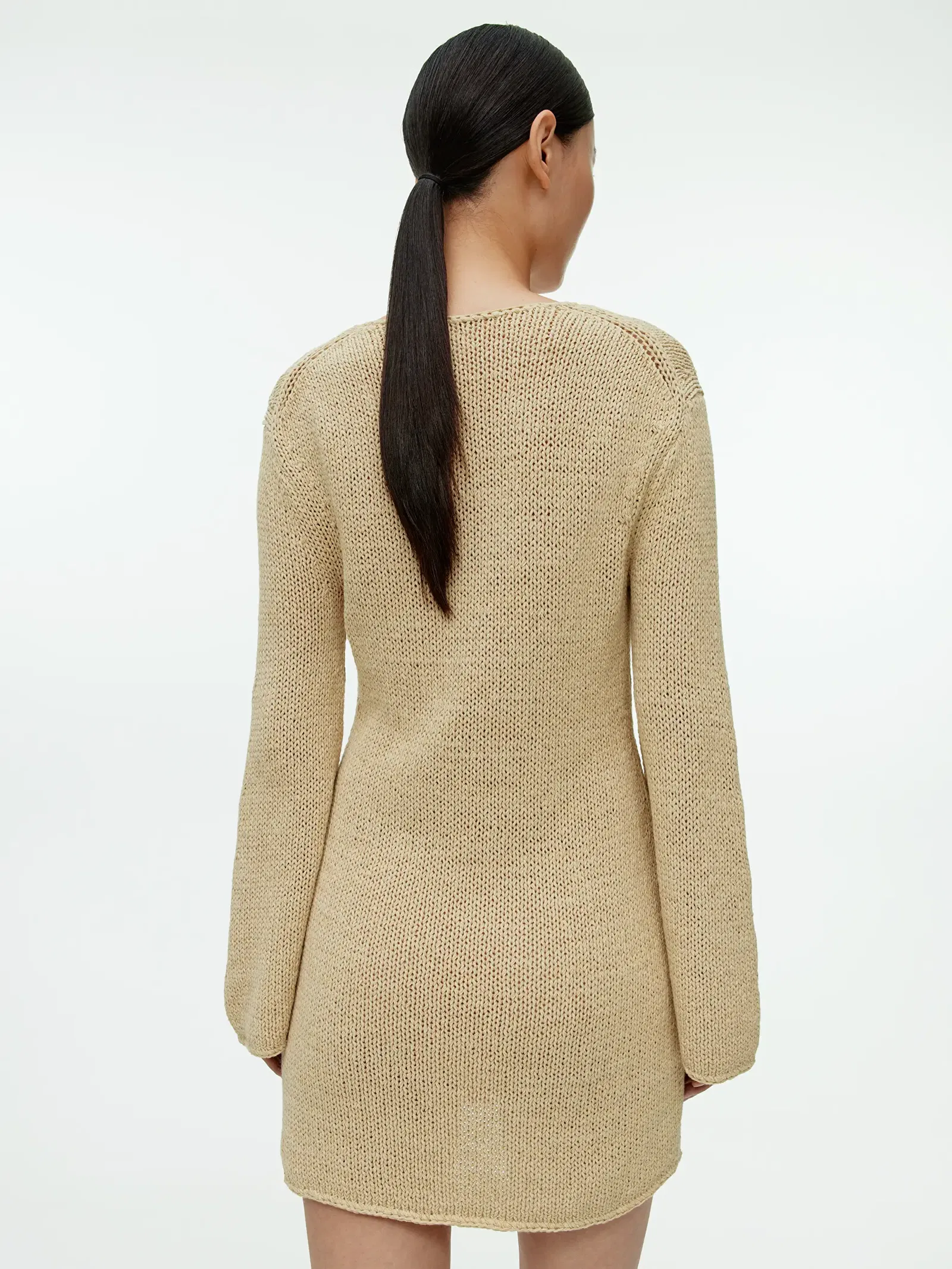 arket knitted dress ARKET knitted rib midaxi dress with twisted drape detail in black