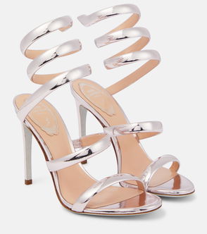 JW Anderson Metallic Leather Spiral-heel Sandals - Silver