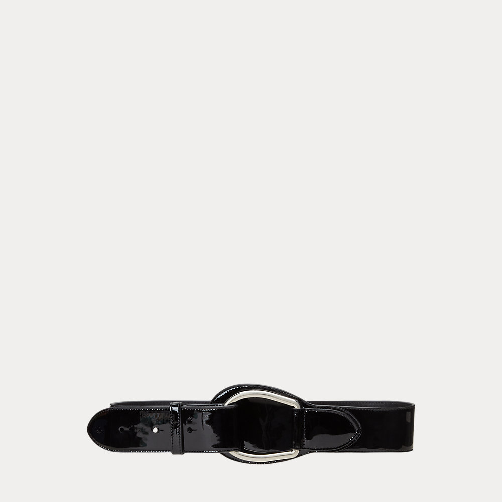 LAUREN RALPH LAUREN Patent Leather Wide D-Ring Belt | endource display picture 2