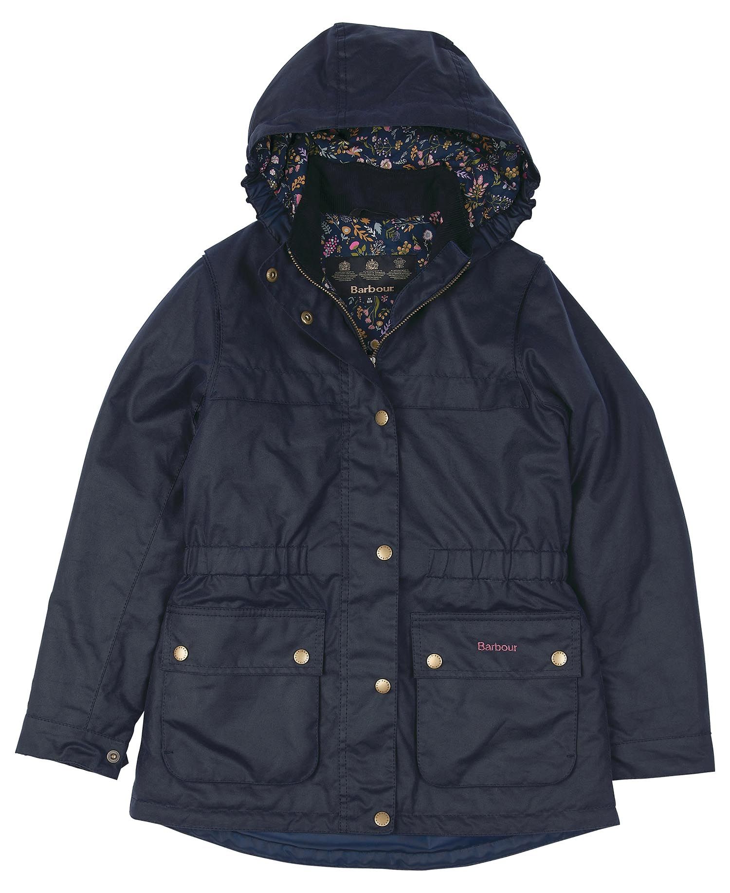Barbour Cassley Wax Jacket in Olive/Navy Adventure Floral Endource