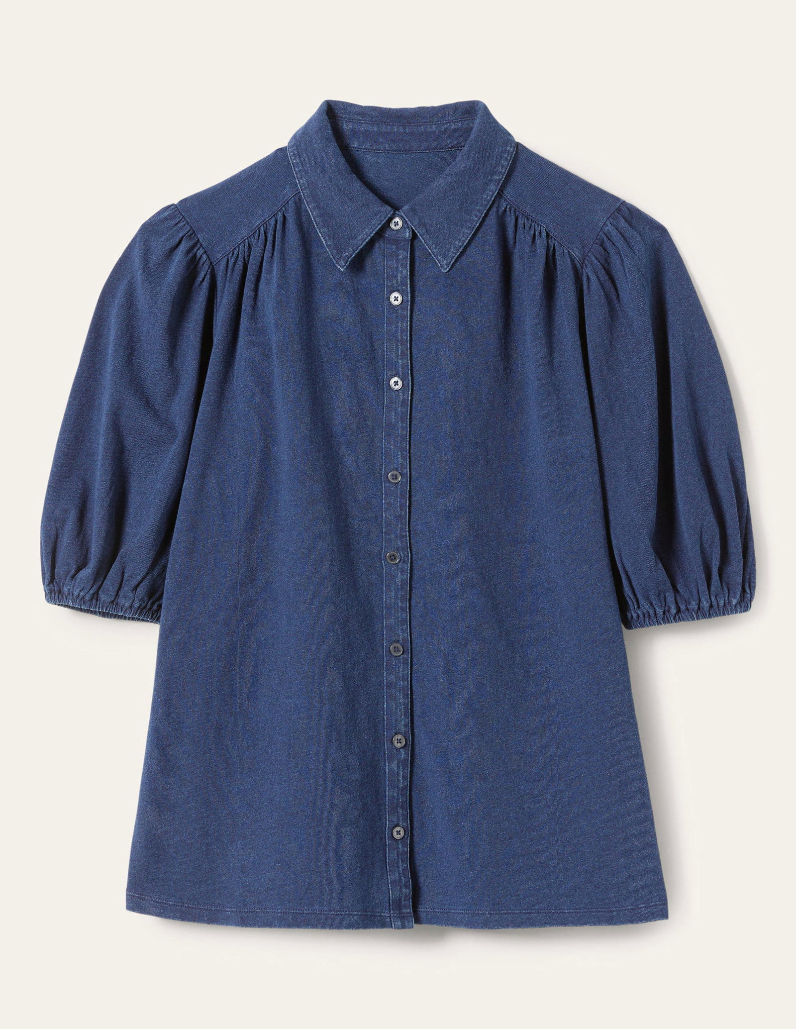 boden puff sleeve jersey shirt dress