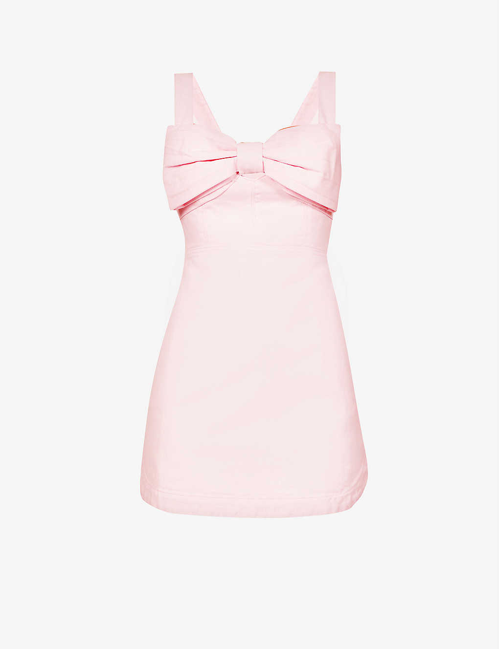SELF-PORTRAIT Bow-Embellished Sleeveless Denim Mini Dress | endource