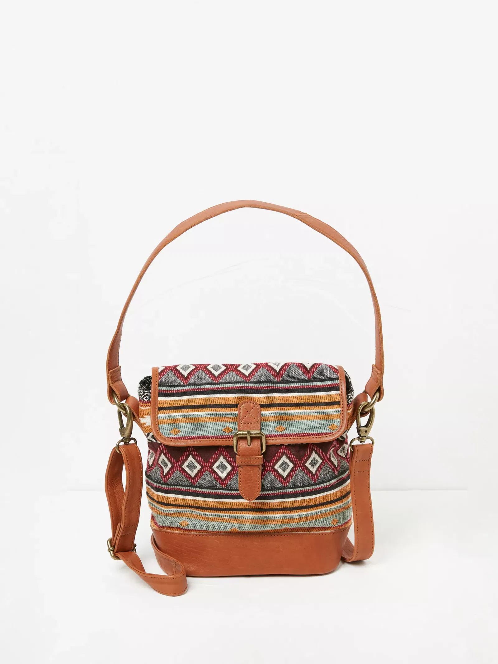 Fatface Willow Woven Bucket Bag In Orange Rose 