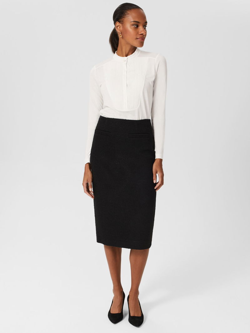 Jupe Crayon Hobbs Femme - Taille 10 - Laine Tweed Grise - Vintage Années 90 ?