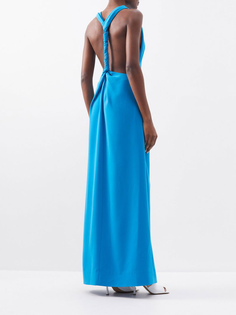 chinese dress ladies Proenza Schouler Selena Twist Back Dress in Matte Double Crepe - White