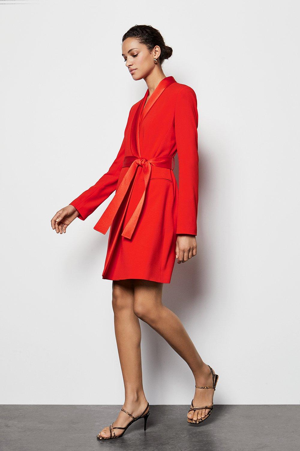 KAREN MILLEN Tuxedo Wrap Dress in Black Endource