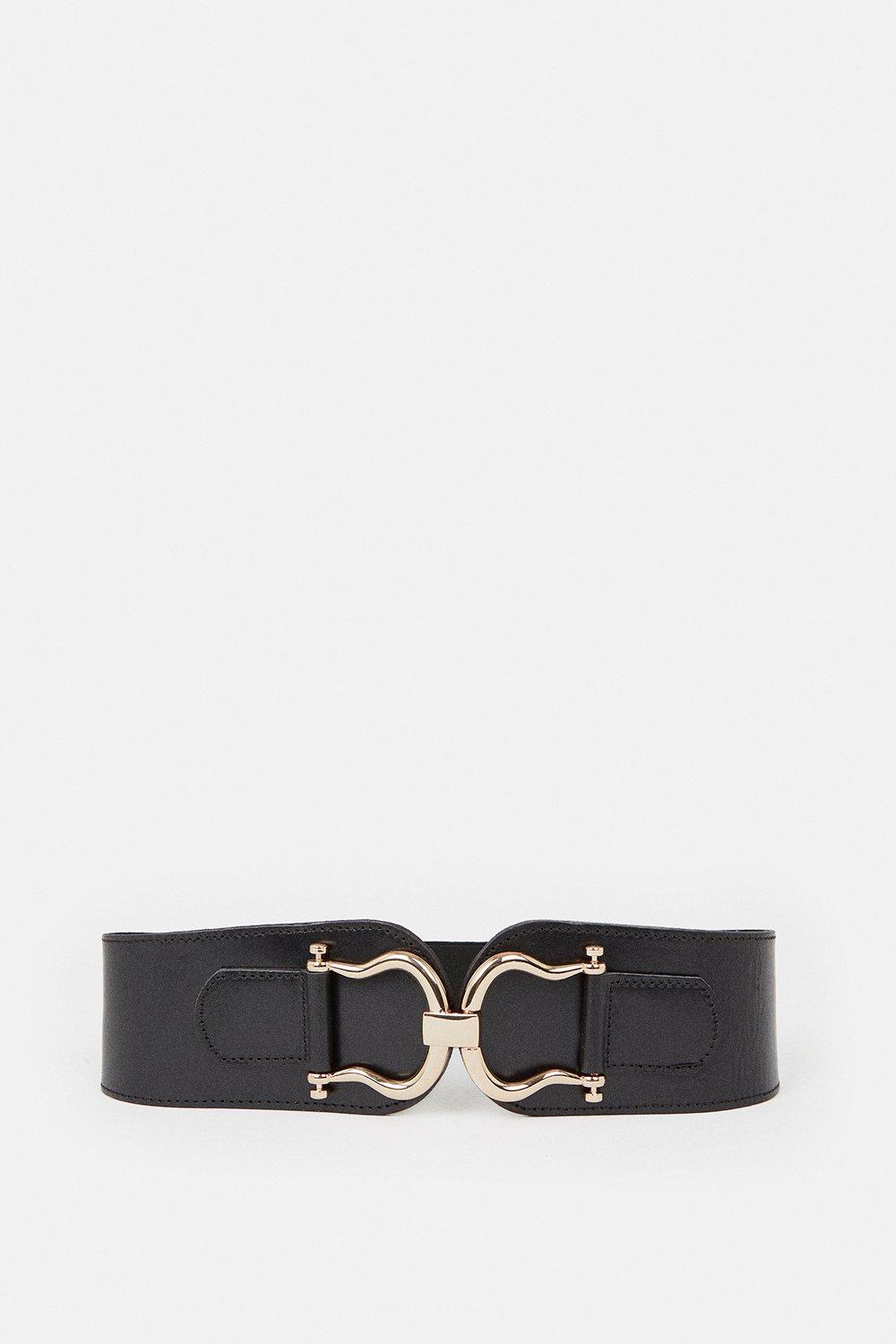 KAREN MILLEN Leather Chunky Stretch Waist Belt | endource display picture 1