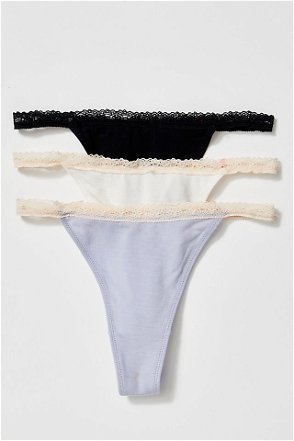 FREE PEOPLE Intimately - High Cut Daisy Lace Thong Undies in Sweet