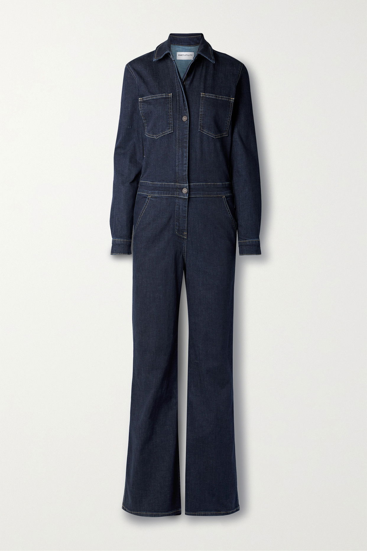 RIVET UTILITY Rulebreaker Denim Jumpsuit in Blue Endource