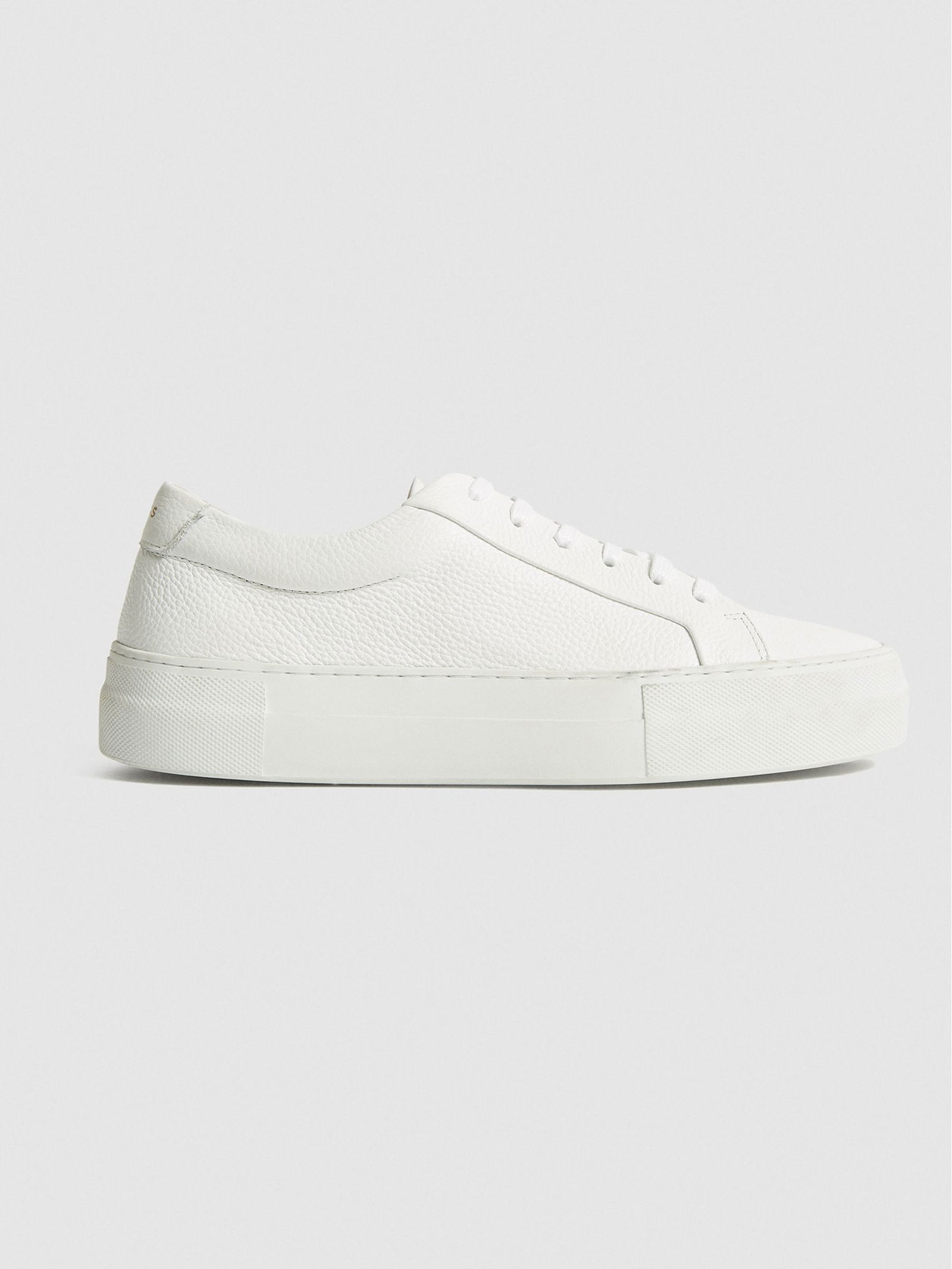 REISS Luca Platform Tumbled Leather Sneakers | Endource