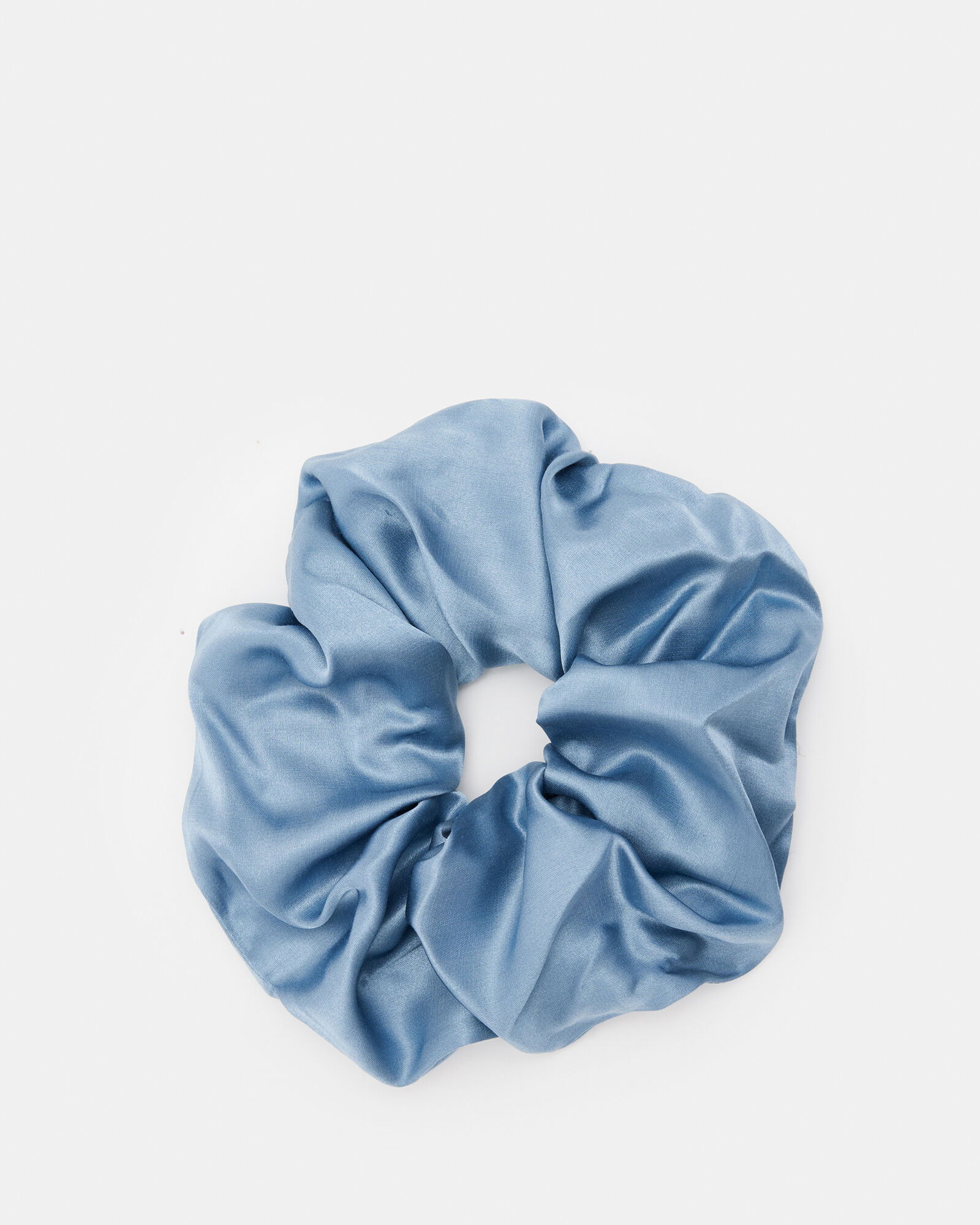 ALLSAINTS Oversized Silk Blend Scrunchie in Blue Slate | Endource