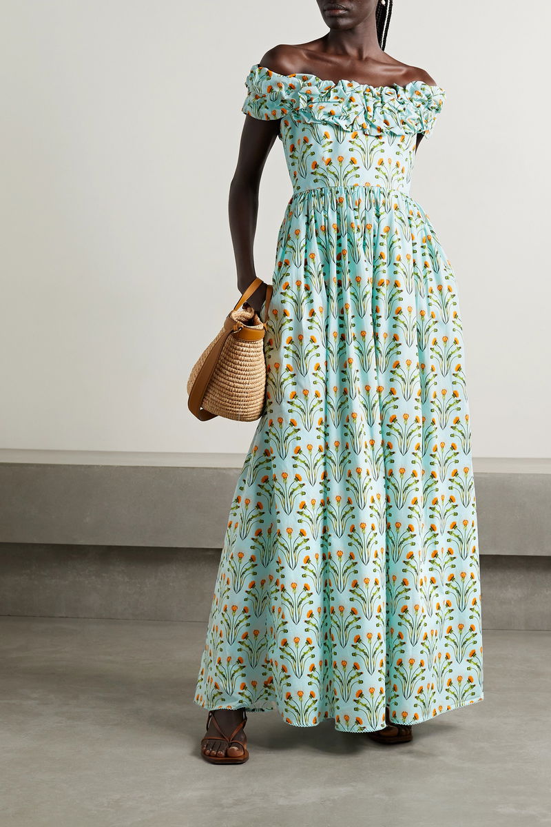 agua by agua bendita espliego floral cotton maxi dress Agua by Agua Bendita Espliego cotton floral maxi dress Agua by Agua Bendita