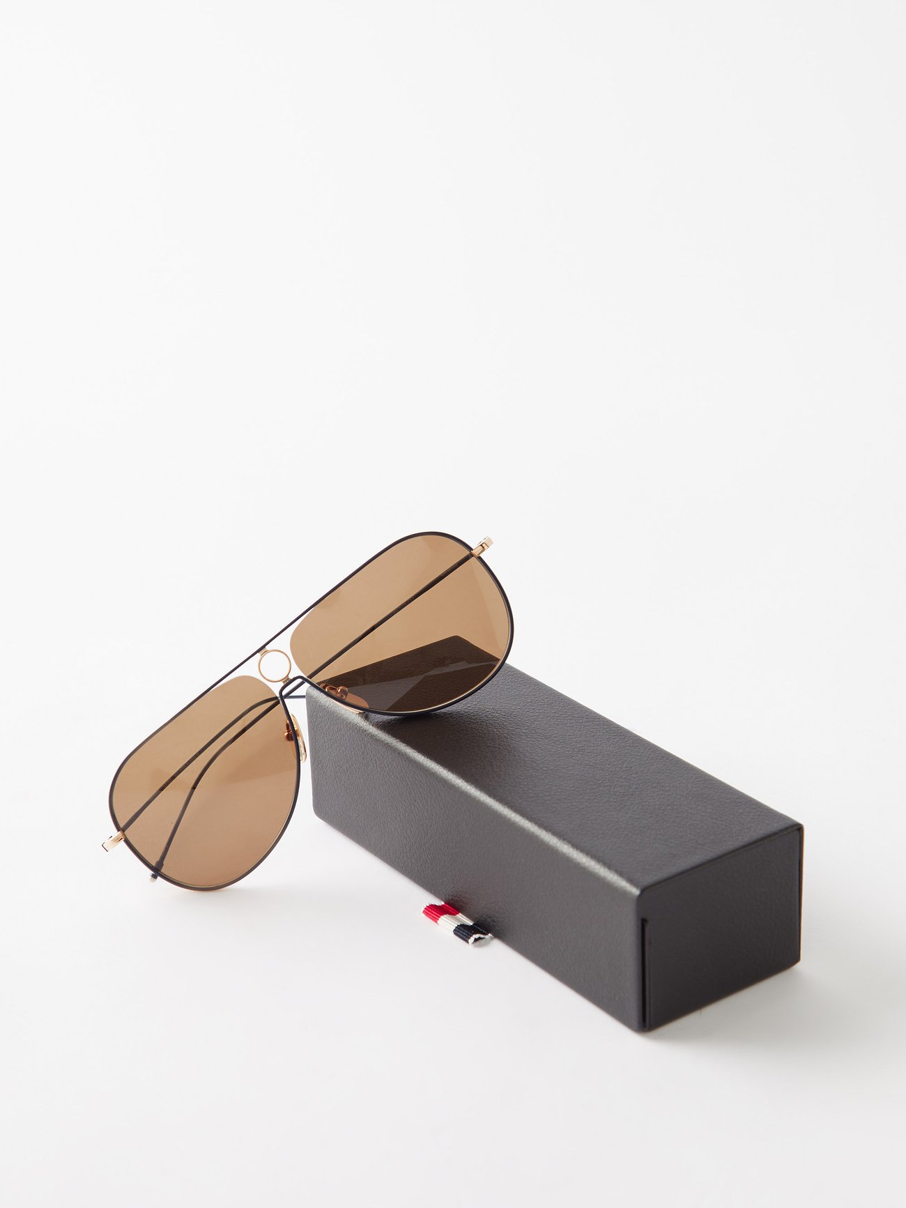 sunglasses cigarette holder Thom Browne Cigarette-Holder Aviator Metal Sunglasses
