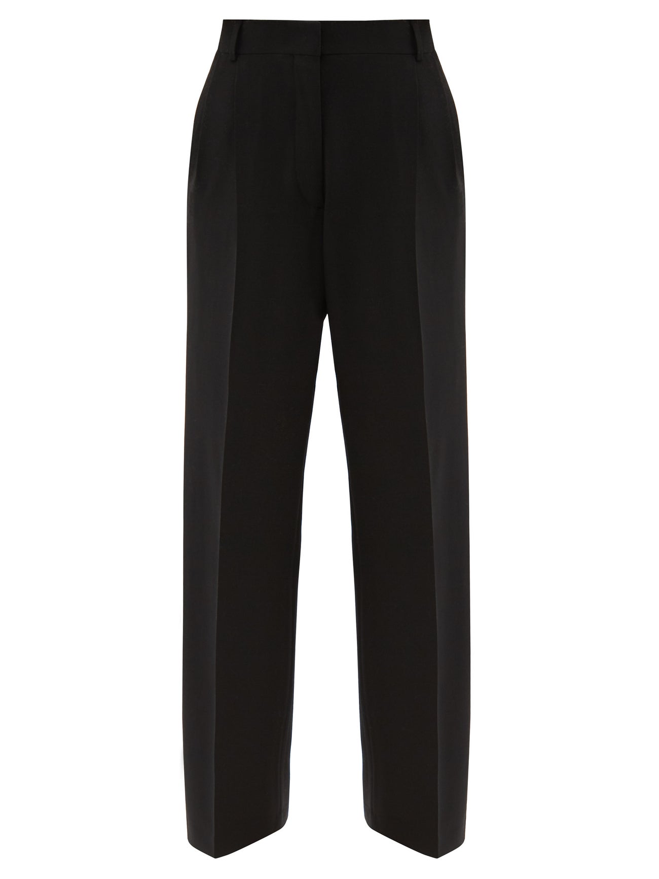FRAME Ilona Hamer x FRAME Pleated WoolBlend Trousers in Black Endource